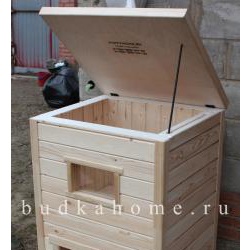 Budkahome – деревянный домик для кошки с отделениями для хранения
